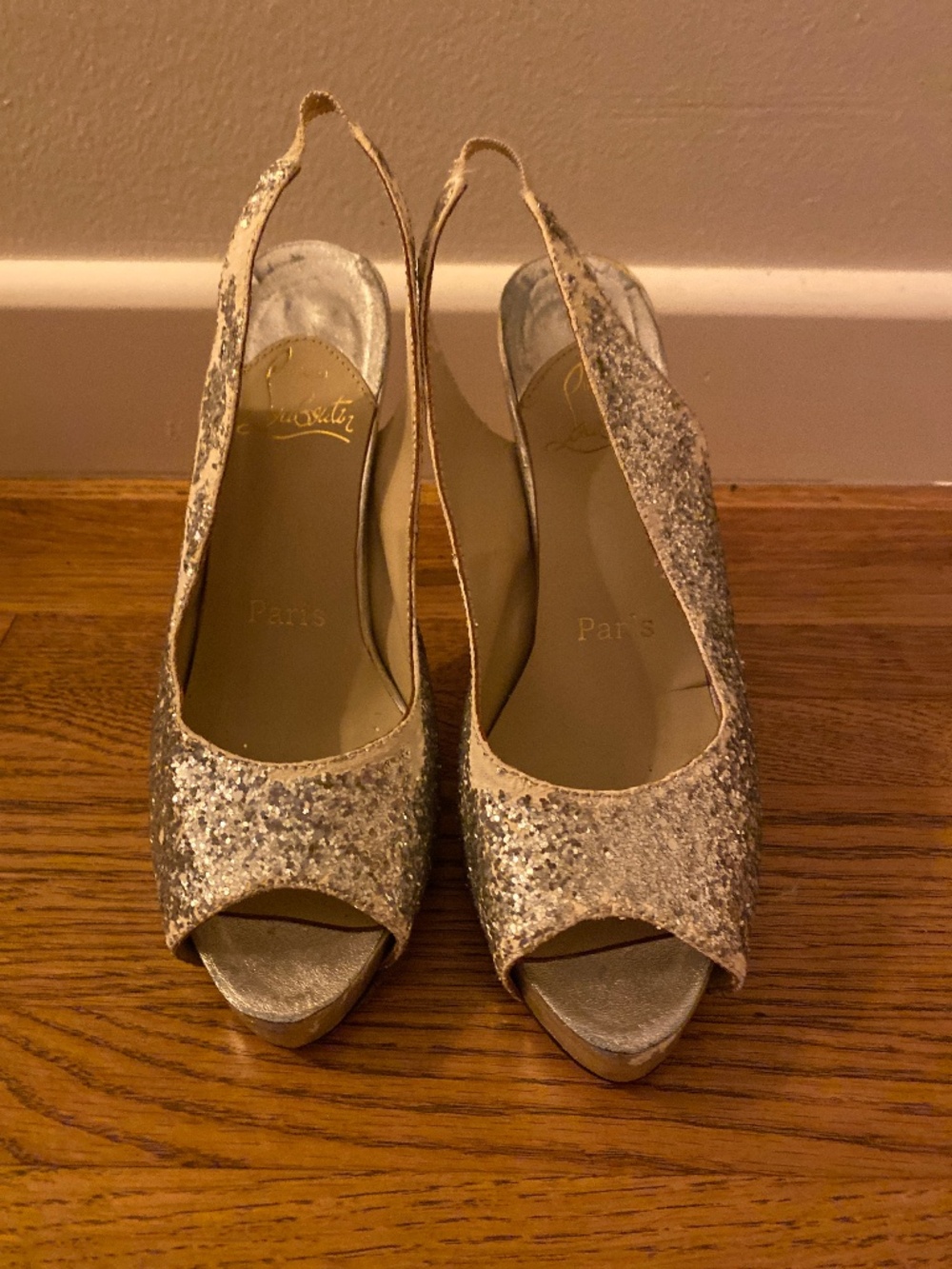 Christian Louboutin Used Silver Heels